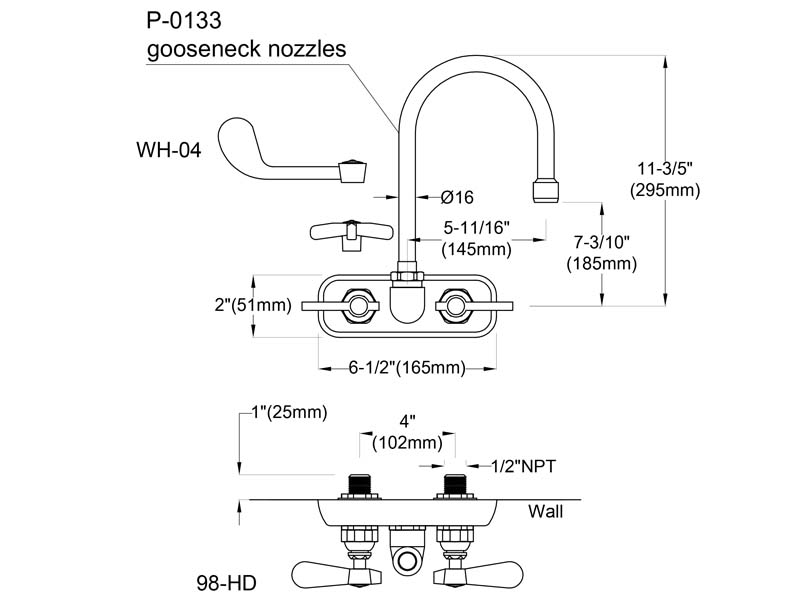 Bar Sink Faucet Size 9801-P3