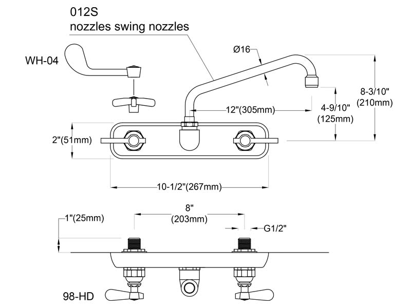 Bar Sink Faucet Size 9811-12