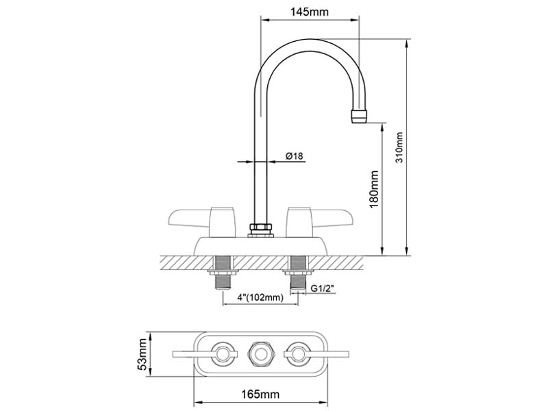 Eco Bar Sink Faucet Size M98E-508SG03