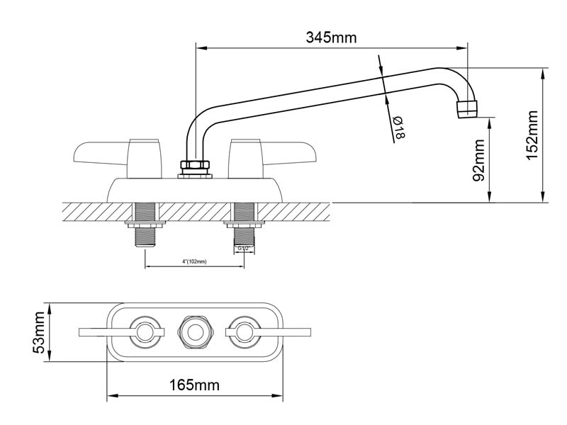 Eco Bar Sink Faucet Size M98E-508SN12