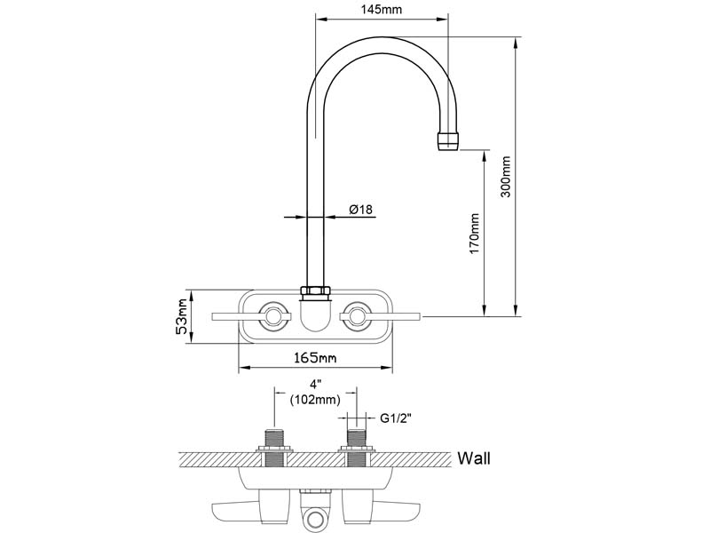 Eco Bar Sink Faucet Size M98E-509SG03