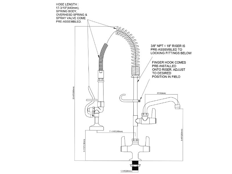 Eco Bar Sink Faucet Size MN98E-106A