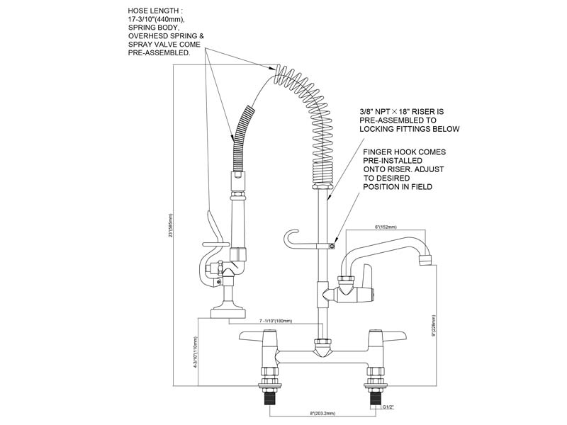 Eco Bar Sink Faucet Size MN98E-306A
