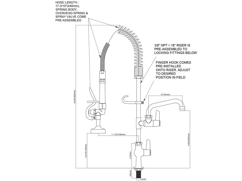 Eco Bar Sink Faucet Size MN98E-506A