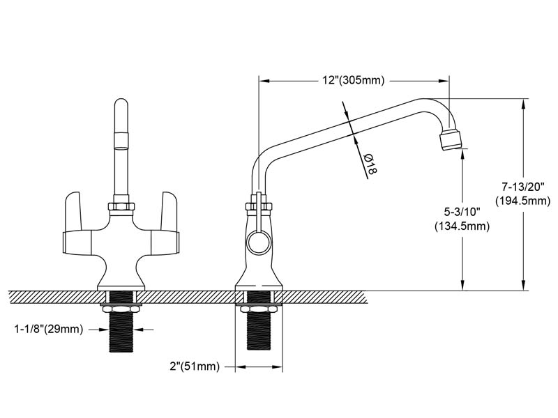 Eco Kitchen Faucet Size M98E-501SN12