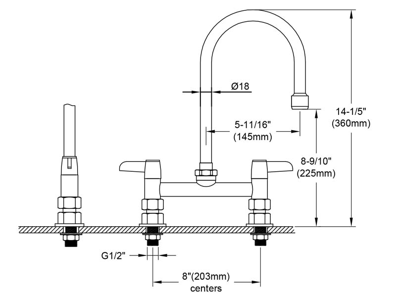 Eco Kitchen Faucet Size M98E-503SG03