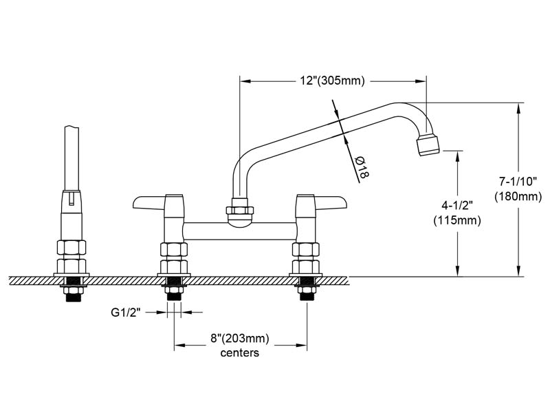 Eco Kitchen Faucet Size M98E-503SN12