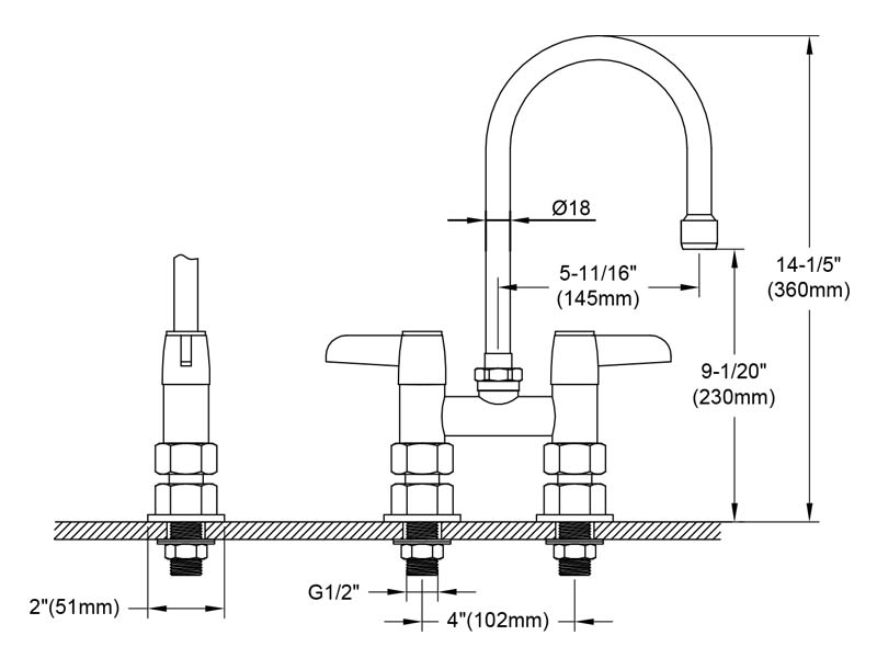 Eco Kitchen Faucet Size M98E-504SG03