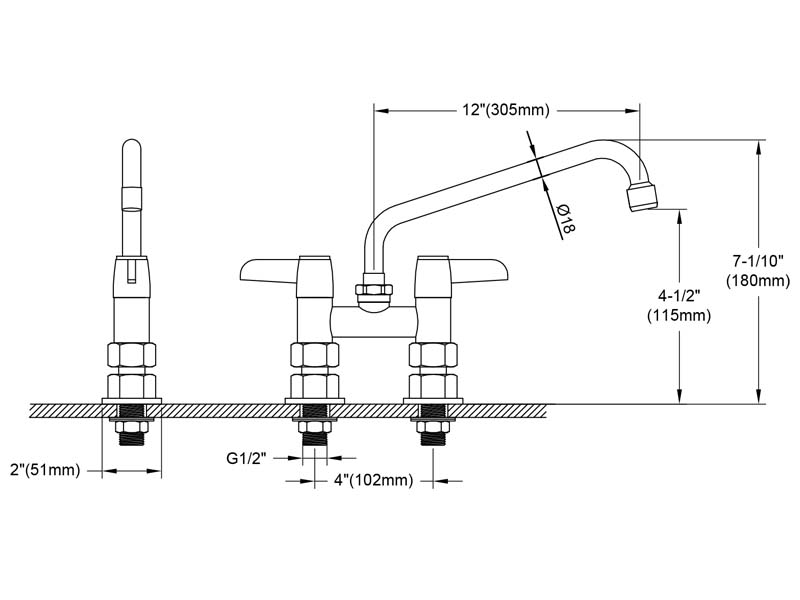 Eco Kitchen Faucet Size M98E-504SN12