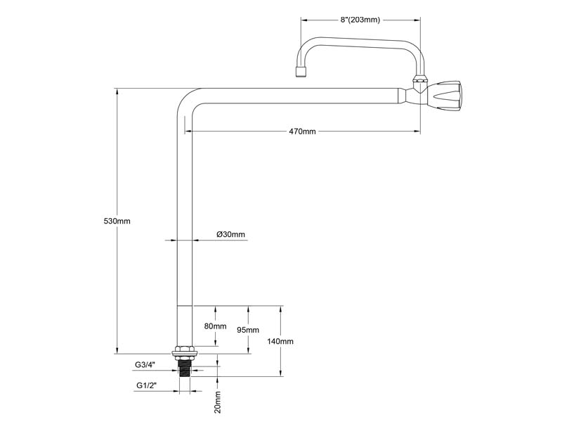European Kitchen Faucet Size 20118A