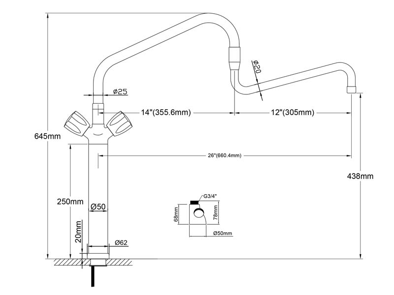 European Kitchen Faucet Size 20128