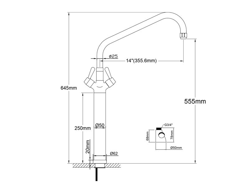 European Kitchen Faucet Size 20134