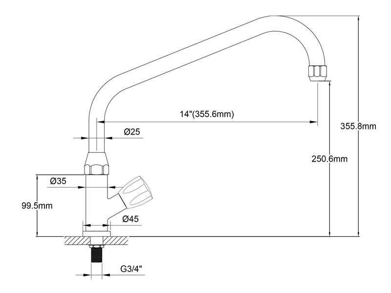 European Kitchen Faucet Size 20135-265