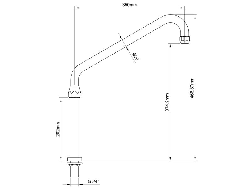 European Kitchen Faucet Size 20135T