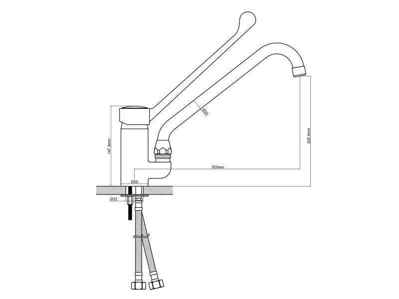 European Kitchen Faucet Size 20148