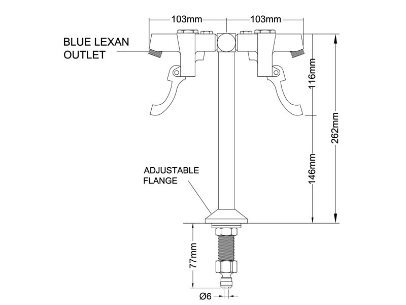 Glass Filler Faucet Size 9850-D