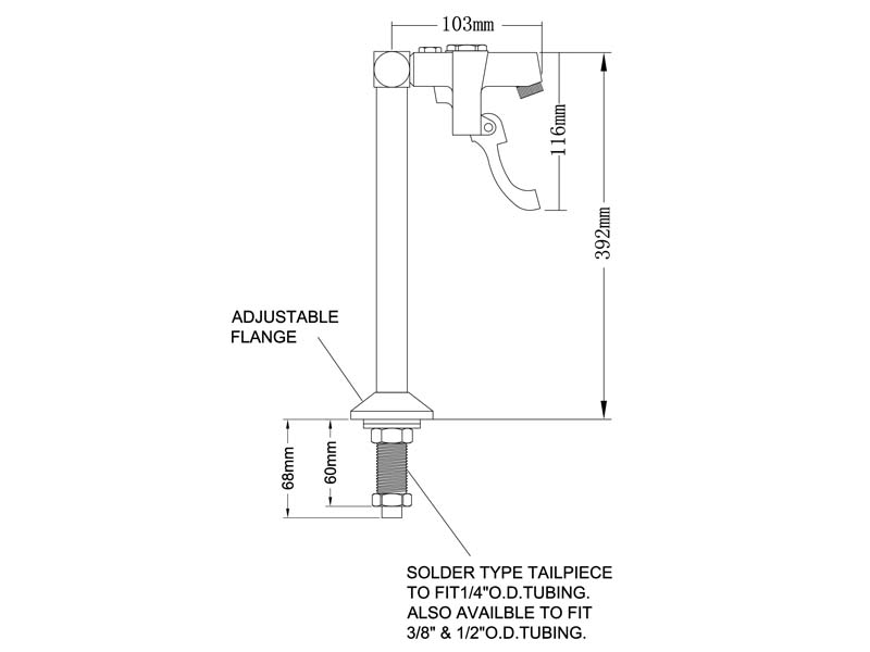 Glass Filler Faucet Size 9850
