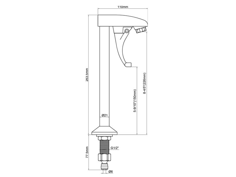 Glass Filler Faucet Size 9850N