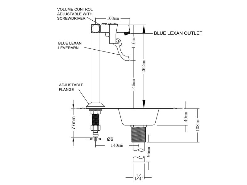 Glass Filler Faucet Size 9851