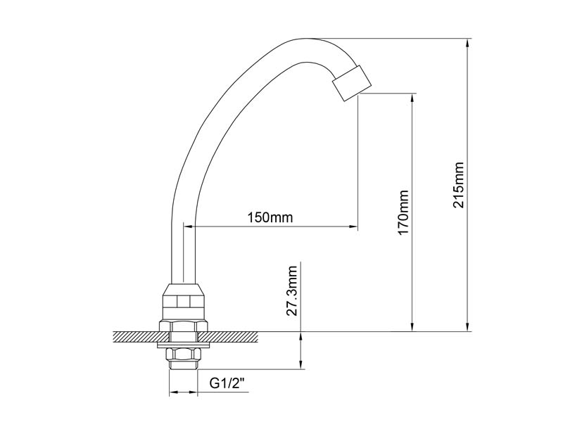 Gooseneck Spout Size GR120