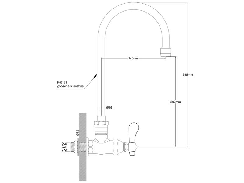 Hand Sink Faucet Size 9823-P3