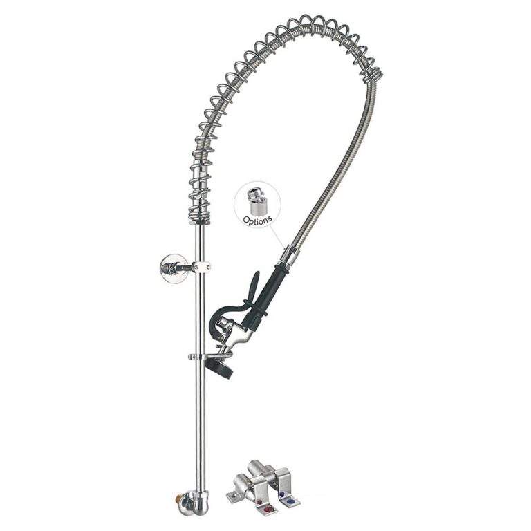 98010AF-1 Wall Mount Pre-Rinse Faucet with Pedal Valve for Commercial Kitchen