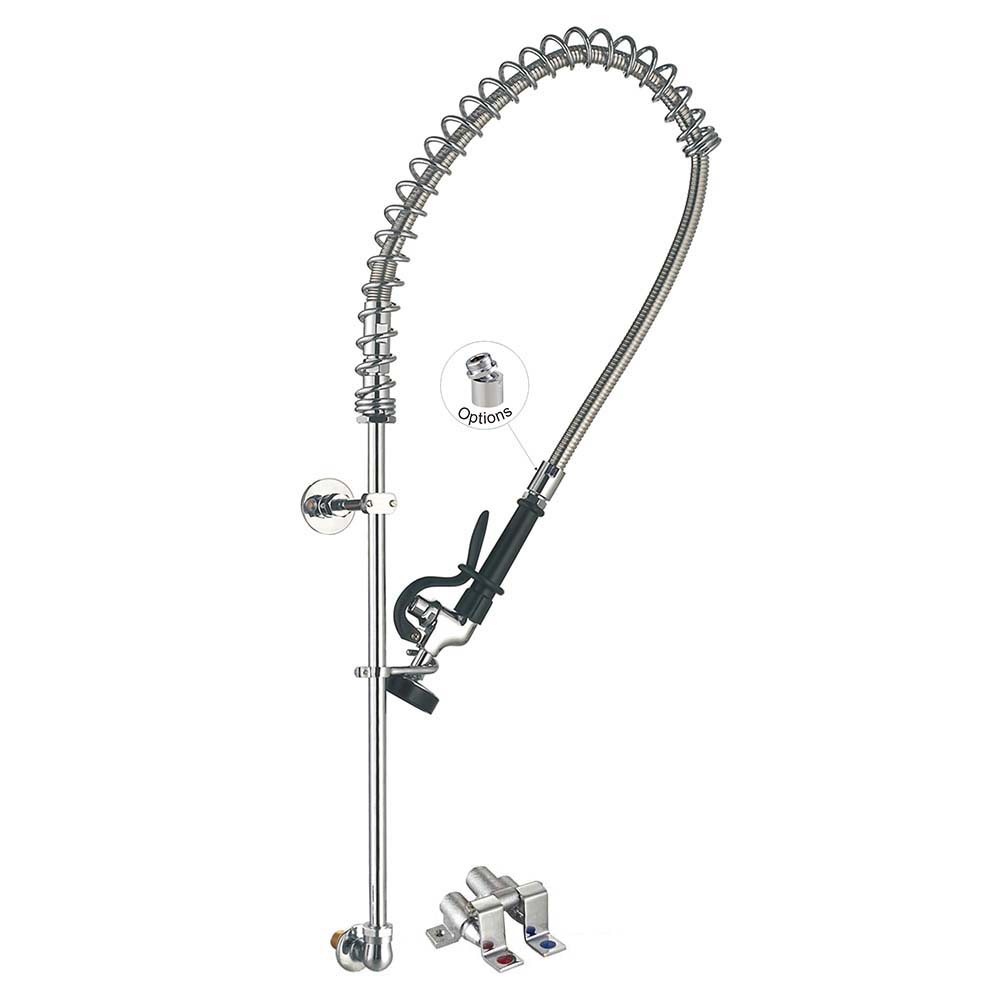 98010AF-1 Wall Mount Pre-Rinse Faucet with Pedal Valve for Commercial Kitchen