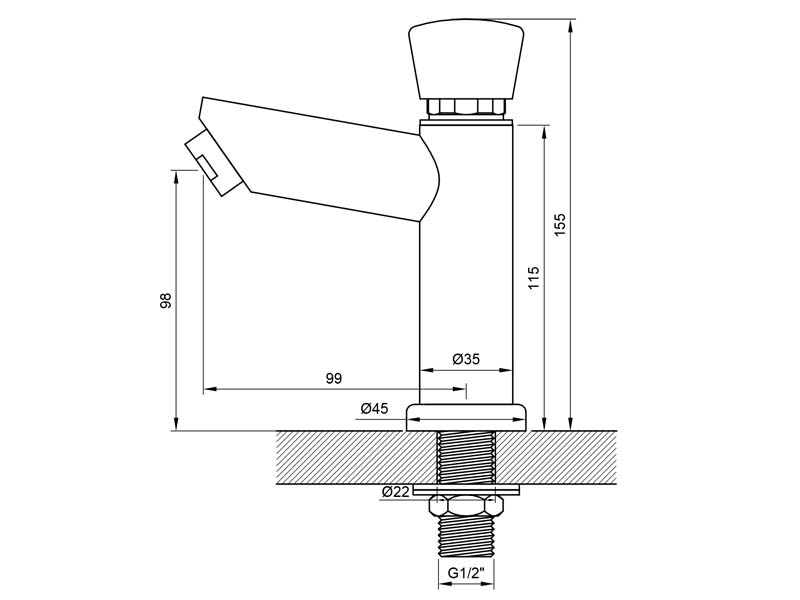 Metering Faucet Size 20149