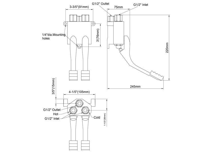Pedal Valve Size W003