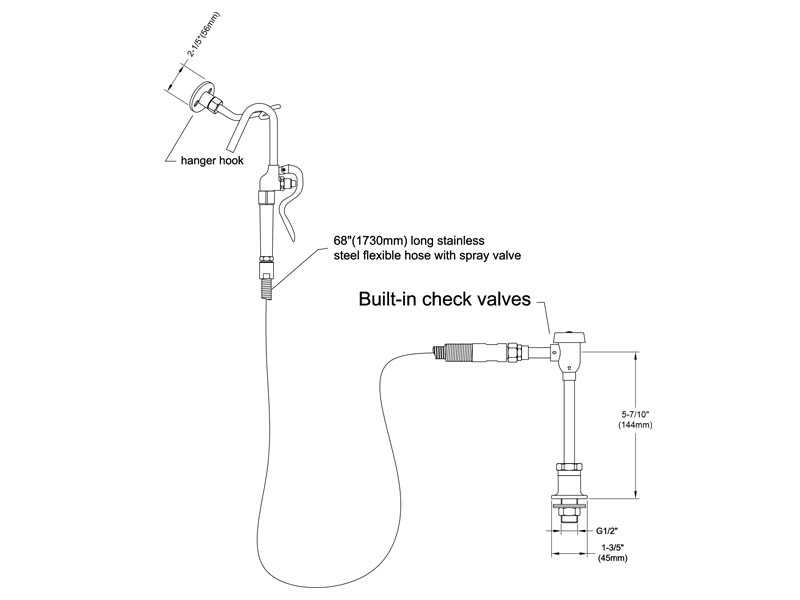 Pot Filler Faucet Size 9809-M800-VB