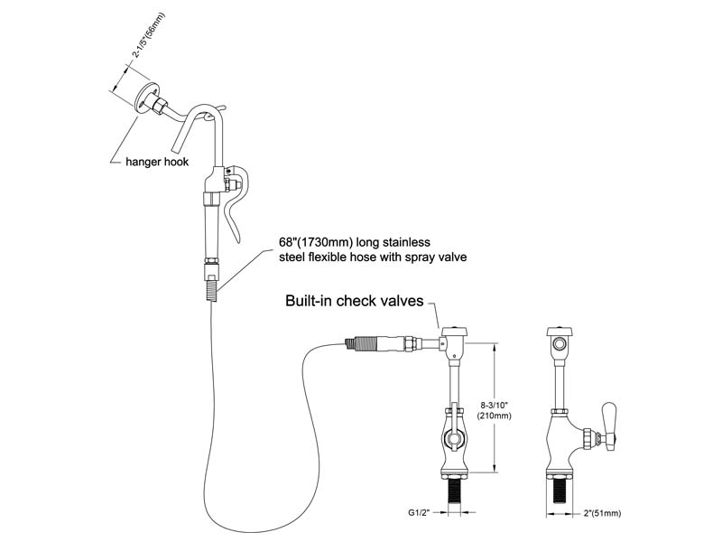 Pot Filler Faucet Size 9812-M800-VB