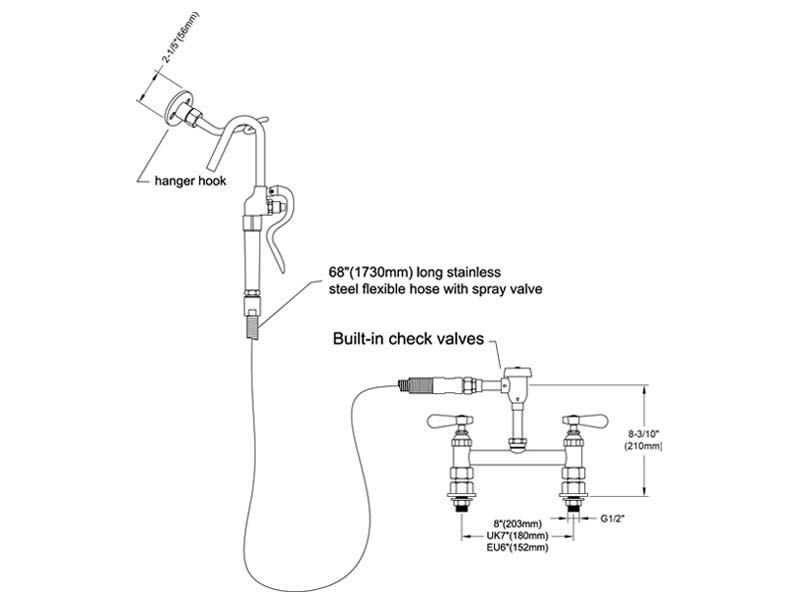 Pot Filler Faucet Size 9813-M800-VB