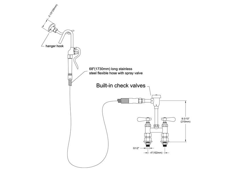 Pot Filler Faucet Size 9815-M800-VB