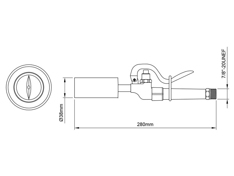 Pre-Rinse Faucet Spray Valve Size M0098SV1-124G