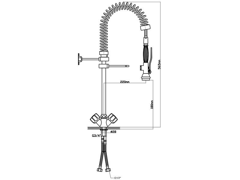 Pre-Rinse Faucets for Europe Market Size 90501MN