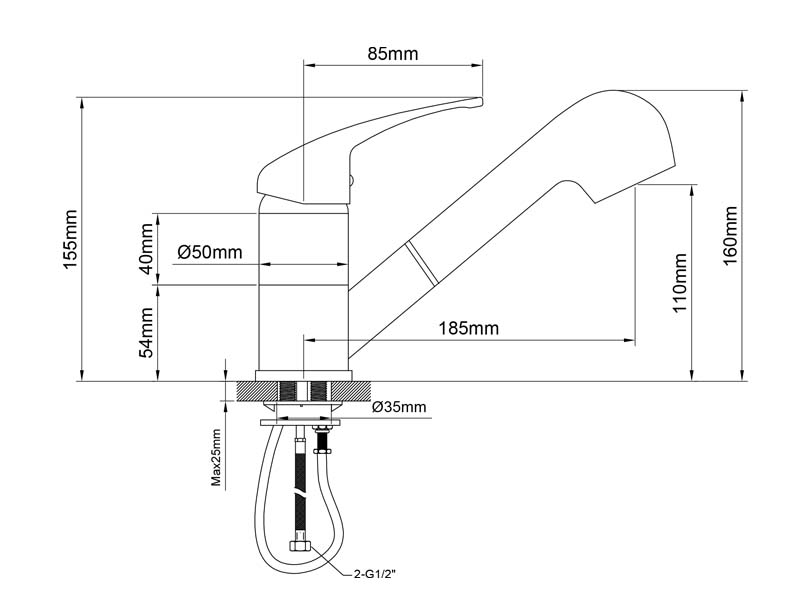 Pull Out Kitchen Faucet Size 20116