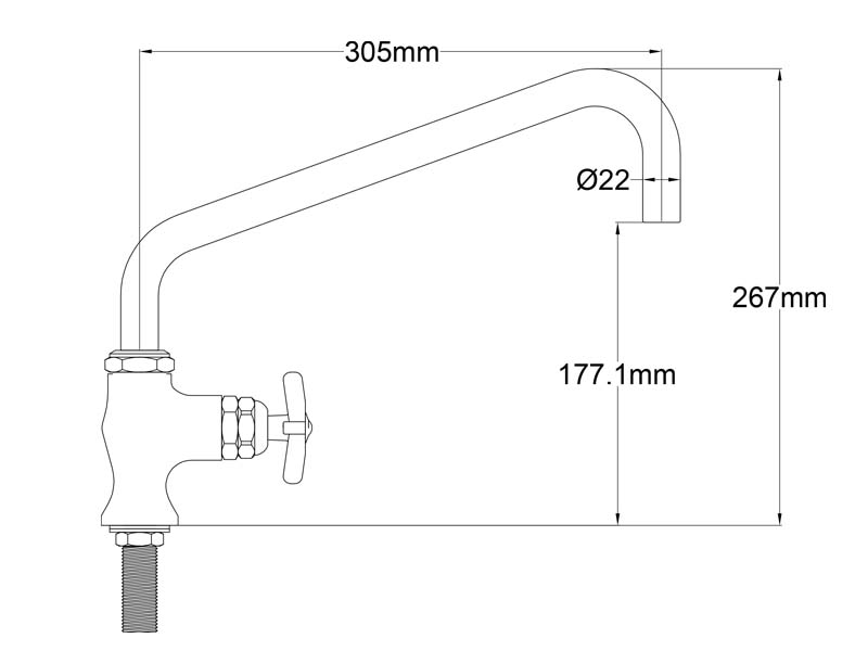 Restaurant Sink Faucet Size BF9820-12