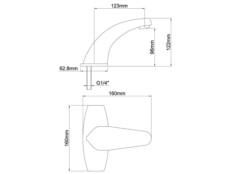 Sensor Faucet Size MS42D