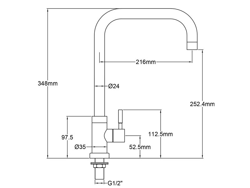 Single Lever Kitchen Faucet Size 20161B