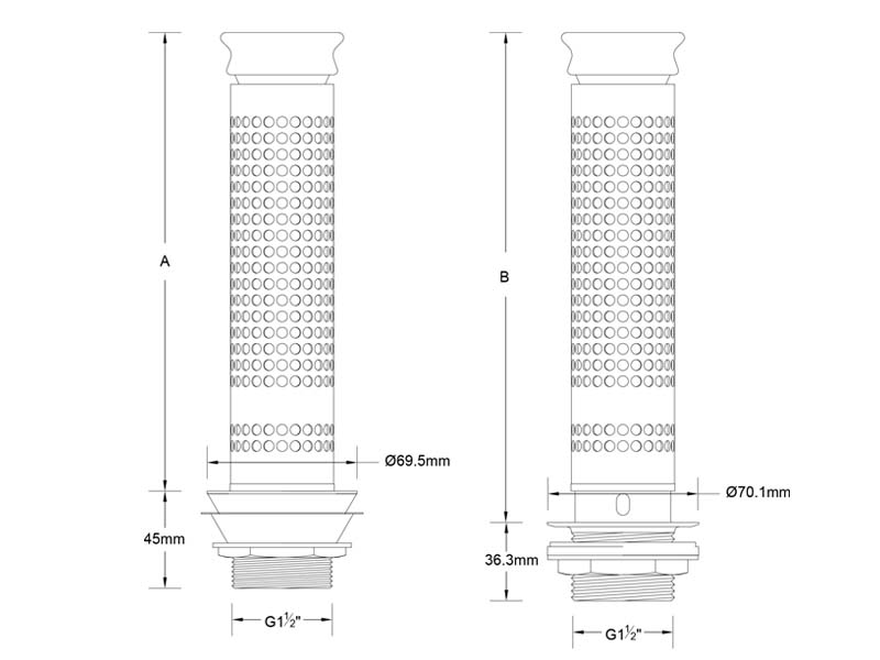 Sink Strainer Basket Size UK001-4