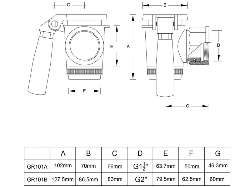 Soup Drain Valve Size GR101A