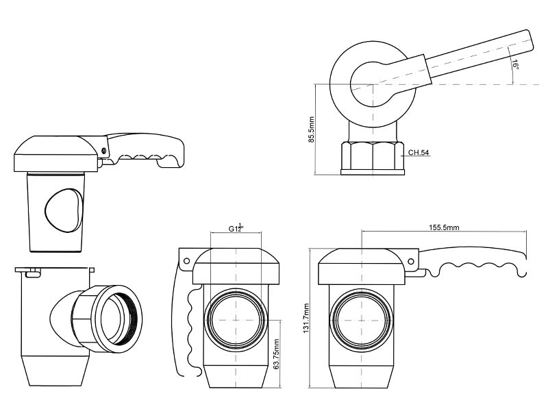 Soup Drain Valve Size GR101NA 1.5'