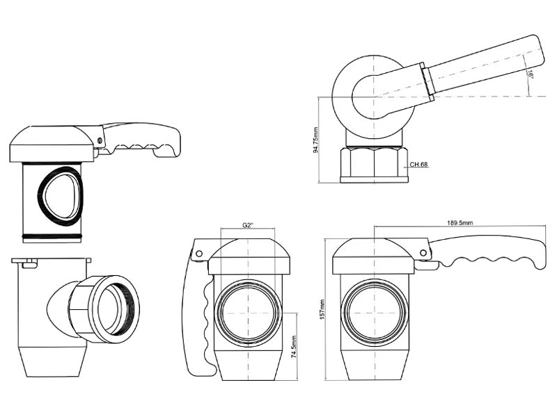 Soup Drain Valve Size GR101ORB 2'