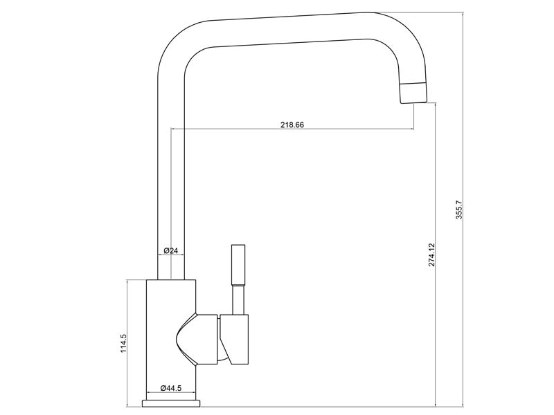 Stainless Steel Sink Faucet Size 20109S-35LH356