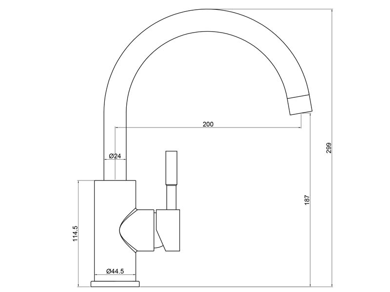 Stainless Steel Sink Faucet Size 20109S-35PH299