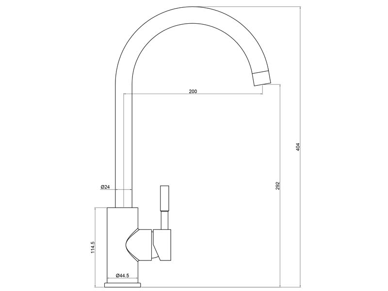 Stainless Steel Sink Faucet Size 20109S-35PH404