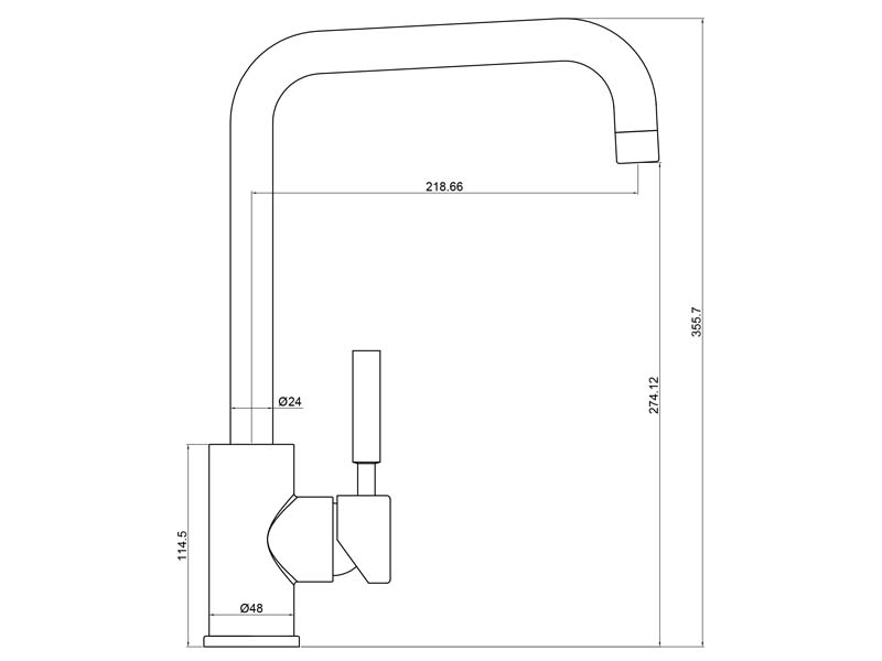 Stainless Steel Sink Faucet Size 20109S-LH356