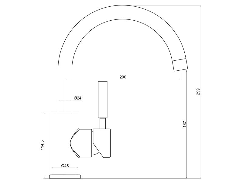 Stainless Steel Sink Faucet Size 20109S-PH299