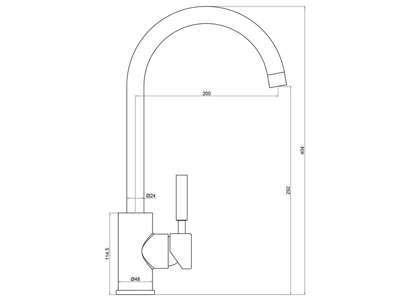 Stainless Steel Sink Faucet Size 20109S-PH404