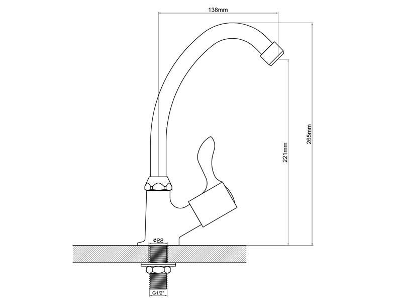Utility Sink Faucet Size 20140L